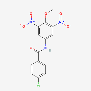 molecular formula C14H10ClN3O6 B4330273 4-chloro-N-(4-methoxy-3,5-dinitrophenyl)benzamide 