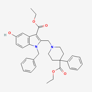 molecular formula C33H36N2O5 B4330290 ethyl 1-benzyl-2-{[4-(ethoxycarbonyl)-4-phenylpiperidin-1-yl]methyl}-5-hydroxy-1H-indole-3-carboxylate 