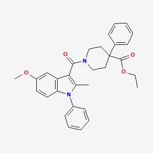 molecular formula C31H32N2O4 B4330300 ethyl 1-[(5-methoxy-2-methyl-1-phenyl-1H-indol-3-yl)carbonyl]-4-phenylpiperidine-4-carboxylate 