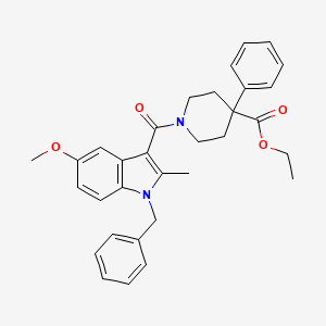 molecular formula C32H34N2O4 B4330303 ethyl 1-[(1-benzyl-5-methoxy-2-methyl-1H-indol-3-yl)carbonyl]-4-phenylpiperidine-4-carboxylate 