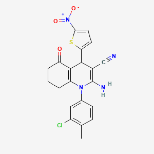 molecular formula C21H17ClN4O3S B4330339 2-amino-1-(3-chloro-4-methylphenyl)-4-(5-nitro-2-thienyl)-5-oxo-1,4,5,6,7,8-hexahydroquinoline-3-carbonitrile 