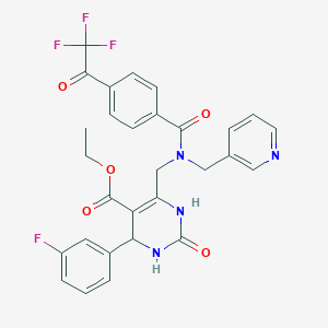 molecular formula C29H24F4N4O5 B4330358 ethyl 4-(3-fluorophenyl)-2-oxo-6-({(pyridin-3-ylmethyl)[4-(trifluoroacetyl)benzoyl]amino}methyl)-1,2,3,4-tetrahydropyrimidine-5-carboxylate 