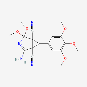 molecular formula C18H20N4O5 B4330395 2-amino-4,4-dimethoxy-6-(3,4,5-trimethoxyphenyl)-3-azabicyclo[3.1.0]hex-2-ene-1,5-dicarbonitrile 