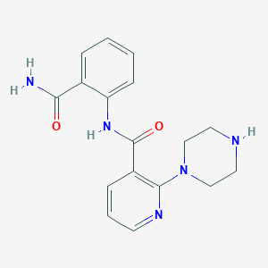 molecular formula C17H19N5O2 B4330407 N-[2-(aminocarbonyl)phenyl]-2-piperazin-1-ylnicotinamide 