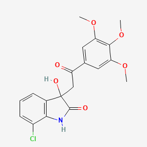 molecular formula C19H18ClNO6 B4330450 7-chloro-3-hydroxy-3-[2-oxo-2-(3,4,5-trimethoxyphenyl)ethyl]-1,3-dihydro-2H-indol-2-one 