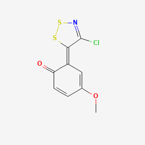 molecular formula C9H6ClNO2S2 B4330501 6-(4-chloro-5H-1,2,3-dithiazol-5-ylidene)-4-methoxycyclohexa-2,4-dien-1-one 