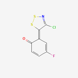 molecular formula C8H3ClFNOS2 B4330514 6-(4-chloro-5H-1,2,3-dithiazol-5-ylidene)-4-fluorocyclohexa-2,4-dien-1-one 