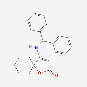 molecular formula C22H23NO2 B4330540 4-[(diphenylmethyl)amino]-1-oxaspiro[4.5]dec-3-en-2-one 
