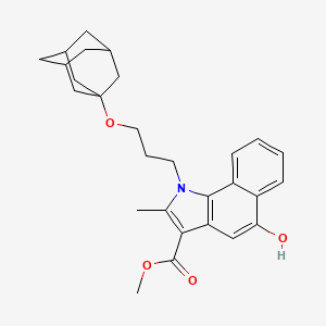 molecular formula C28H33NO4 B4330560 methyl 1-[3-(1-adamantyloxy)propyl]-5-hydroxy-2-methyl-1H-benzo[g]indole-3-carboxylate 