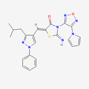 molecular formula C23H21N7O2S B4330573 2-imino-5-[(3-isobutyl-1-phenyl-1H-pyrazol-4-yl)methylene]-3-[4-(1H-pyrrol-1-yl)-1,2,5-oxadiazol-3-yl]-1,3-thiazolidin-4-one 