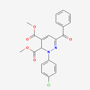 molecular formula C21H17ClN2O5 B4330596 dimethyl 6-benzoyl-2-(4-chlorophenyl)-2,3-dihydropyridazine-3,4-dicarboxylate 