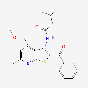 molecular formula C22H24N2O3S B4330601 N-[2-benzoyl-4-(methoxymethyl)-6-methylthieno[2,3-b]pyridin-3-yl]-3-methylbutanamide CAS No. 900017-37-0