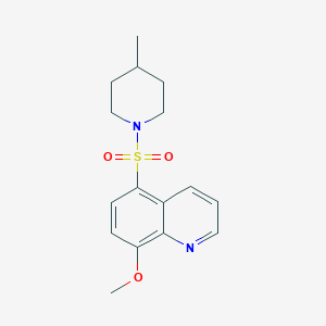 molecular formula C16H20N2O3S B4330605 8-methoxy-5-[(4-methylpiperidin-1-yl)sulfonyl]quinoline 