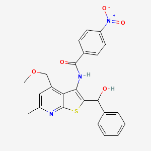 molecular formula C24H21N3O5S B4330607 N-[2-[hydroxy(phenyl)methyl]-4-(methoxymethyl)-6-methylthieno[2,3-b]pyridin-3-yl]-4-nitrobenzamide 