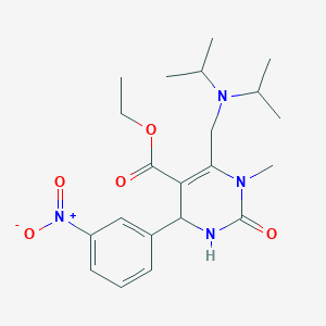 molecular formula C21H30N4O5 B4330616 ethyl 6-[(diisopropylamino)methyl]-1-methyl-4-(3-nitrophenyl)-2-oxo-1,2,3,4-tetrahydropyrimidine-5-carboxylate 