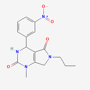 molecular formula C16H18N4O4 B4330640 1-methyl-4-(3-nitrophenyl)-6-propyl-3,4,6,7-tetrahydro-1H-pyrrolo[3,4-d]pyrimidine-2,5-dione 