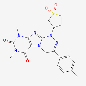 molecular formula C20H22N6O4S B4330650 1-(1,1-dioxidotetrahydro-3-thienyl)-7,9-dimethyl-3-(4-methylphenyl)-1,4-dihydro[1,2,4]triazino[3,4-f]purine-6,8(7H,9H)-dione 