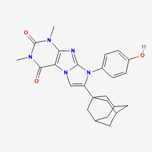 molecular formula C25H27N5O3 B4330657 7-(1-adamantyl)-8-(4-hydroxyphenyl)-1,3-dimethyl-1H-imidazo[2,1-f]purine-2,4(3H,8H)-dione 