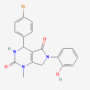molecular formula C19H16BrN3O3 B4330670 4-(4-bromophenyl)-6-(2-hydroxyphenyl)-1-methyl-3,4,6,7-tetrahydro-1H-pyrrolo[3,4-d]pyrimidine-2,5-dione 