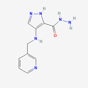 molecular formula C10H12N6O B4330692 4-[(pyridin-3-ylmethyl)amino]-1H-pyrazole-5-carbohydrazide 