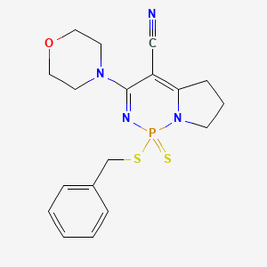 molecular formula C18H21N4OPS2 B4330706 1-(benzylthio)-3-morpholin-4-yl-1,5,6,7-tetrahydropyrrolo[1,2-c][1,3,2]diazaphosphinine-4-carbonitrile 1-sulfide 