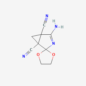 molecular formula C9H8N4O2 B4330720 4-aminospiro[3-azabicyclo[3.1.0]hex-3-ene-2,2'-[1,3]dioxolane]-1,5-dicarbonitrile CAS No. 890091-67-5