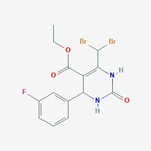 molecular formula C14H13Br2FN2O3 B4330726 ethyl 6-(dibromomethyl)-4-(3-fluorophenyl)-2-oxo-1,2,3,4-tetrahydropyrimidine-5-carboxylate CAS No. 890091-69-7