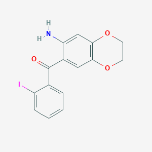 molecular formula C15H12INO3 B4330739 (7-amino-2,3-dihydro-1,4-benzodioxin-6-yl)(2-iodophenyl)methanone 