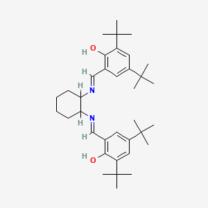 molecular formula C36H54N2O2 B4330751 2,2'-[cyclohexane-1,2-diylbis(nitrilomethylylidene)]bis(4,6-di-tert-butylphenol) 