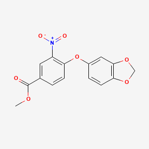 molecular formula C15H11NO7 B4330798 methyl 4-(1,3-benzodioxol-5-yloxy)-3-nitrobenzoate CAS No. 890094-39-0