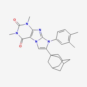 molecular formula C27H31N5O2 B4330815 7-(1-adamantyl)-8-(3,4-dimethylphenyl)-1,3-dimethyl-1H-imidazo[2,1-f]purine-2,4(3H,8H)-dione 