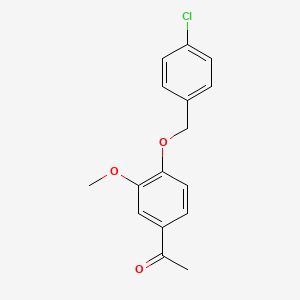 molecular formula C16H15ClO3 B4330828 1-{4-[(4-chlorobenzyl)oxy]-3-methoxyphenyl}ethanone CAS No. 890091-98-2