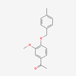 molecular formula C17H18O3 B4330836 1-{3-methoxy-4-[(4-methylbenzyl)oxy]phenyl}ethanone 