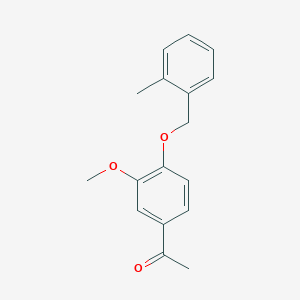 molecular formula C17H18O3 B4330841 1-{3-methoxy-4-[(2-methylbenzyl)oxy]phenyl}ethanone 