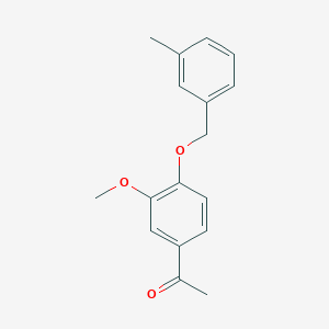 molecular formula C17H18O3 B4330844 1-{3-methoxy-4-[(3-methylbenzyl)oxy]phenyl}ethanone 