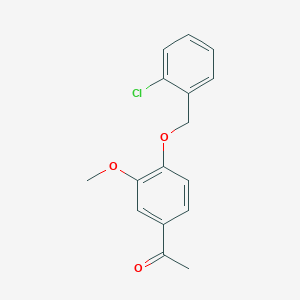 molecular formula C16H15ClO3 B4330852 1-{4-[(2-chlorobenzyl)oxy]-3-methoxyphenyl}ethanone 