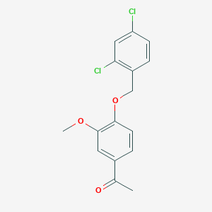 molecular formula C16H14Cl2O3 B4330857 1-{4-[(2,4-dichlorobenzyl)oxy]-3-methoxyphenyl}ethanone 