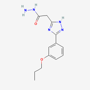 molecular formula C13H17N5O2 B4330898 2-[5-(3-propoxyphenyl)-4H-1,2,4-triazol-3-yl]acetohydrazide 
