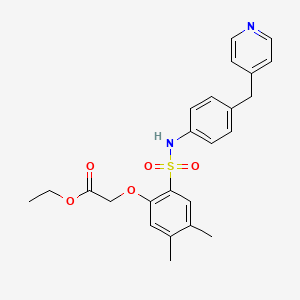 molecular formula C24H26N2O5S B4330940 ethyl [4,5-dimethyl-2-({[4-(pyridin-4-ylmethyl)phenyl]amino}sulfonyl)phenoxy]acetate 