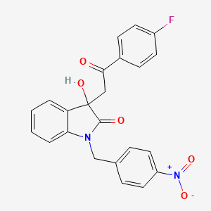 molecular formula C23H17FN2O5 B4330955 3-[2-(4-fluorophenyl)-2-oxoethyl]-3-hydroxy-1-(4-nitrobenzyl)-1,3-dihydro-2H-indol-2-one 