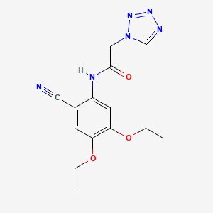 molecular formula C14H16N6O3 B4330968 N-(2-cyano-4,5-diethoxyphenyl)-2-(1H-tetrazol-1-yl)acetamide 
