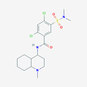 molecular formula C19H27Cl2N3O3S B4331018 2,4-dichloro-5-[(dimethylamino)sulfonyl]-N-(1-methyldecahydroquinolin-4-yl)benzamide 