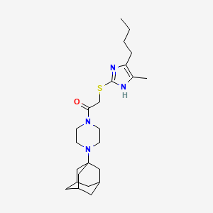 molecular formula C24H38N4OS B4331027 1-(1-adamantyl)-4-{[(5-butyl-4-methyl-1H-imidazol-2-yl)thio]acetyl}piperazine 