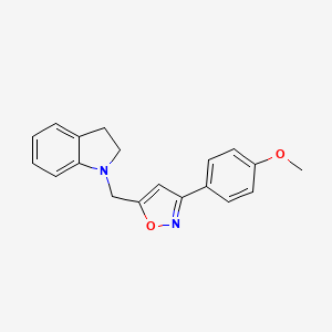 molecular formula C19H18N2O2 B4331065 1-{[3-(4-methoxyphenyl)isoxazol-5-yl]methyl}indoline 