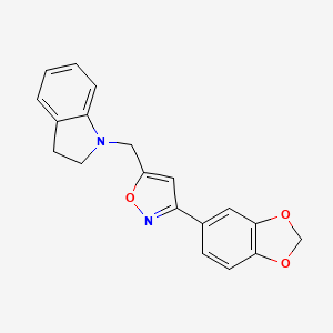 molecular formula C19H16N2O3 B4331071 1-{[3-(1,3-benzodioxol-5-yl)isoxazol-5-yl]methyl}indoline 