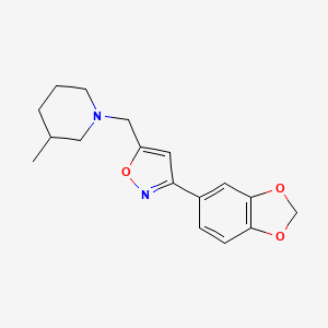 molecular formula C17H20N2O3 B4331078 1-{[3-(1,3-benzodioxol-5-yl)isoxazol-5-yl]methyl}-3-methylpiperidine 