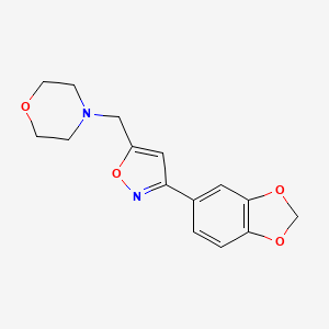 molecular formula C15H16N2O4 B4331084 4-{[3-(1,3-benzodioxol-5-yl)isoxazol-5-yl]methyl}morpholine 
