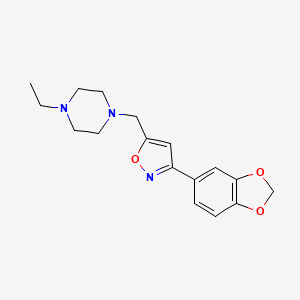 molecular formula C17H21N3O3 B4331092 1-{[3-(1,3-benzodioxol-5-yl)isoxazol-5-yl]methyl}-4-ethylpiperazine CAS No. 893763-11-6