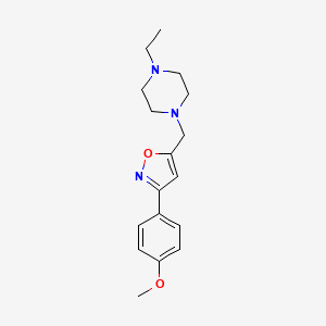 molecular formula C17H23N3O2 B4331100 1-ethyl-4-{[3-(4-methoxyphenyl)isoxazol-5-yl]methyl}piperazine CAS No. 893763-13-8