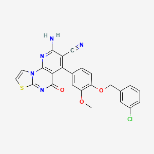 2-amino-4-{4-[(3-chlorobenzyl)oxy]-3-methoxyphenyl}-5-oxo-5H-pyrido[3,2-e][1,3]thiazolo[3,2-a]pyrimidine-3-carbonitrile